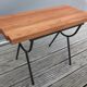 1950s wood and metal portico coffee table