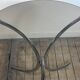 Vintage 1970s round metal and smoked glass table