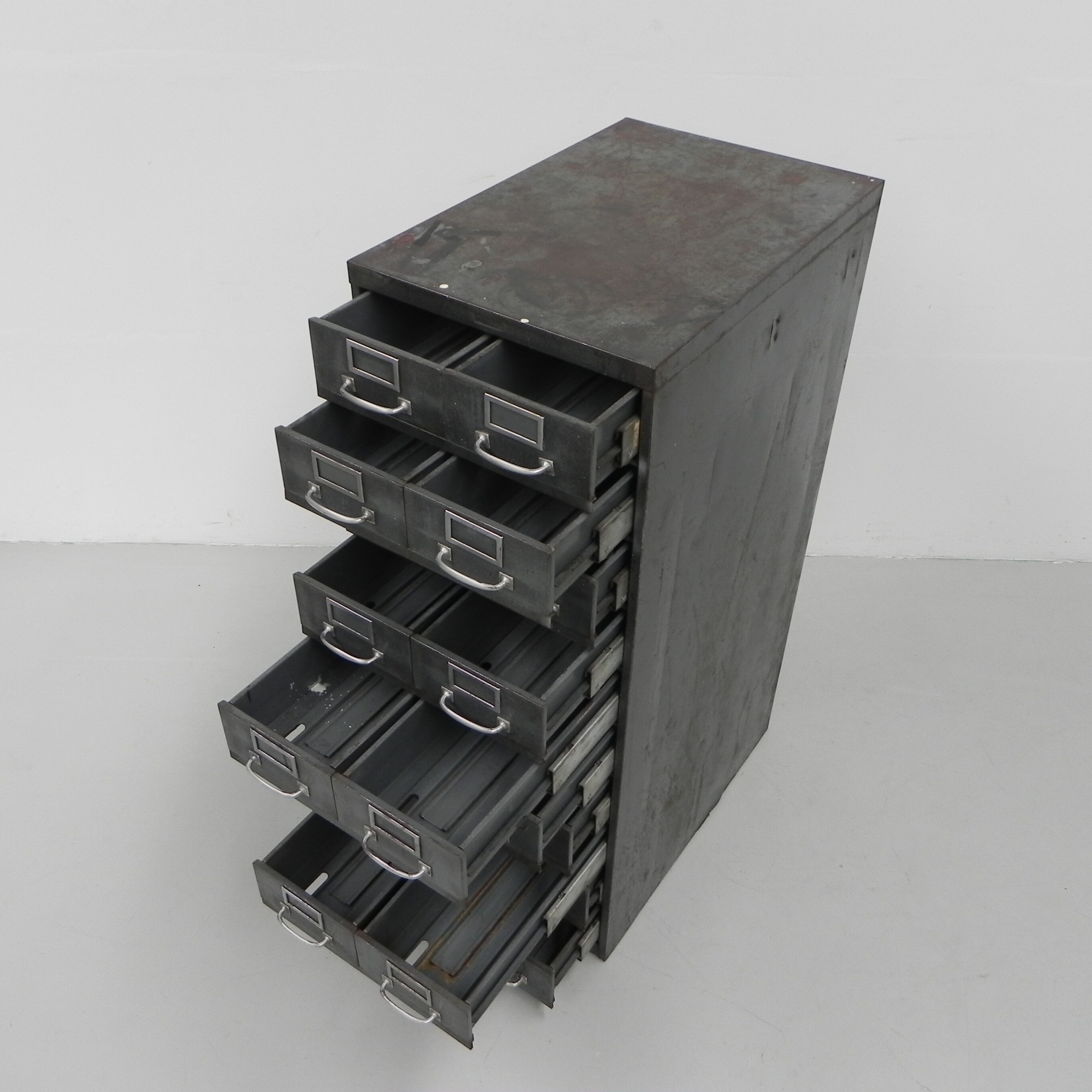 Industrial Steel Chest of Drawers with 20 Drawers
