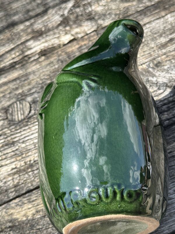 Pichet grenouille vert foncé céramique française