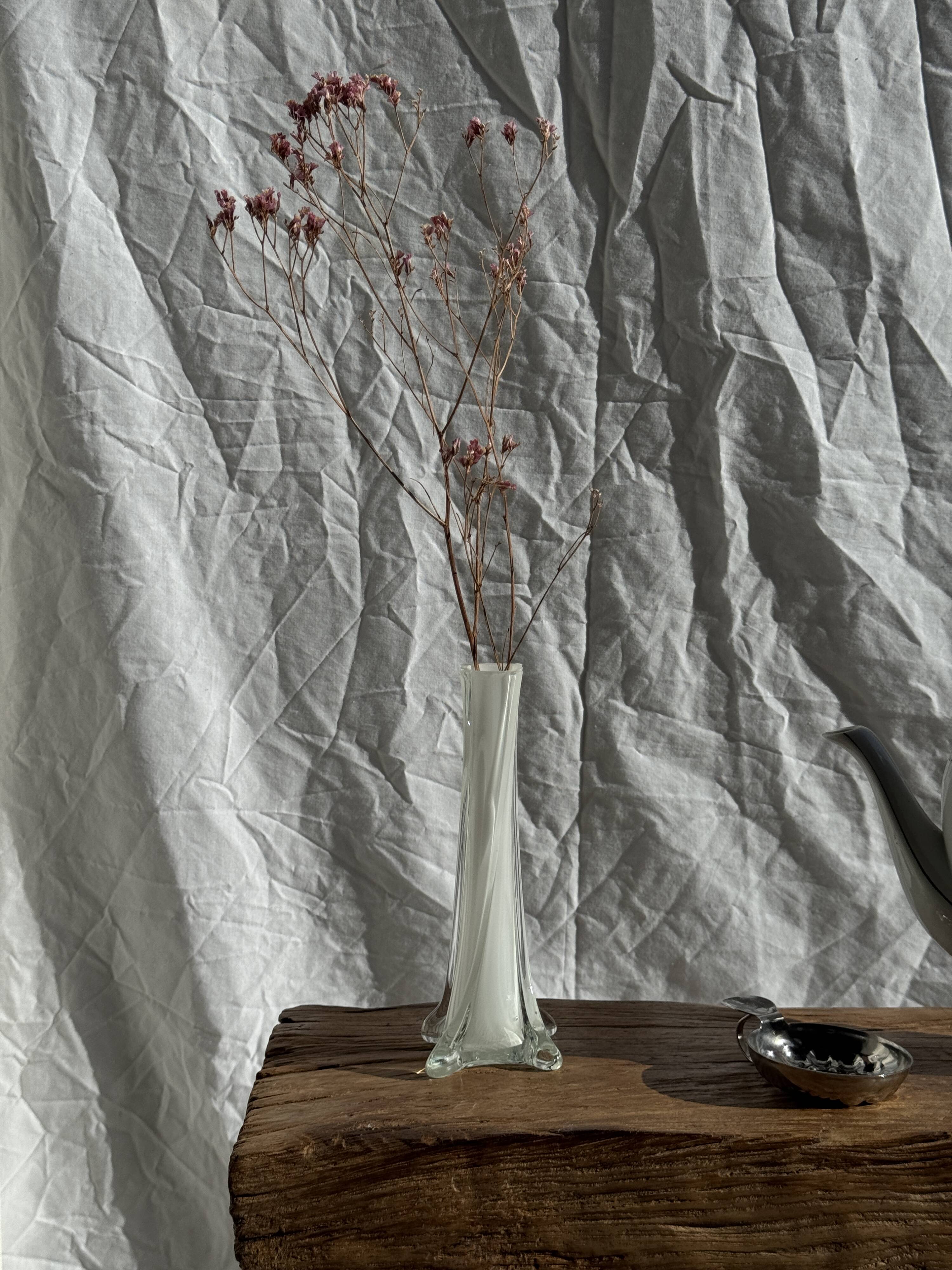 White glass bud vase