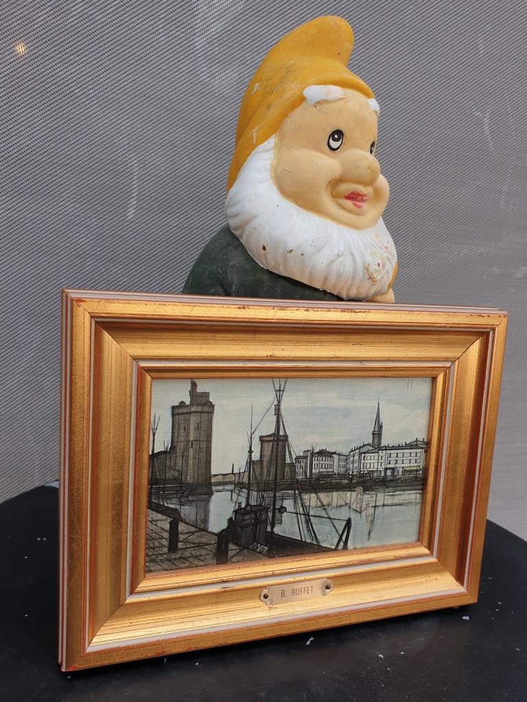 Vintage reproduction Bernard Buffet La Rochelle, the 3 towers