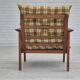 1970s, Danish lounge chair, original condition, furniture wool fabric, teak wood.