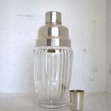Art deco crystal and silver plated shaker