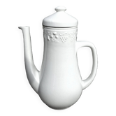 White ceramic coffee pot from Sarreguemines.