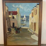 Village view signed Cousin from 1945