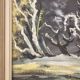 Oil painting on panel Winter Landscape signed Roger Comte