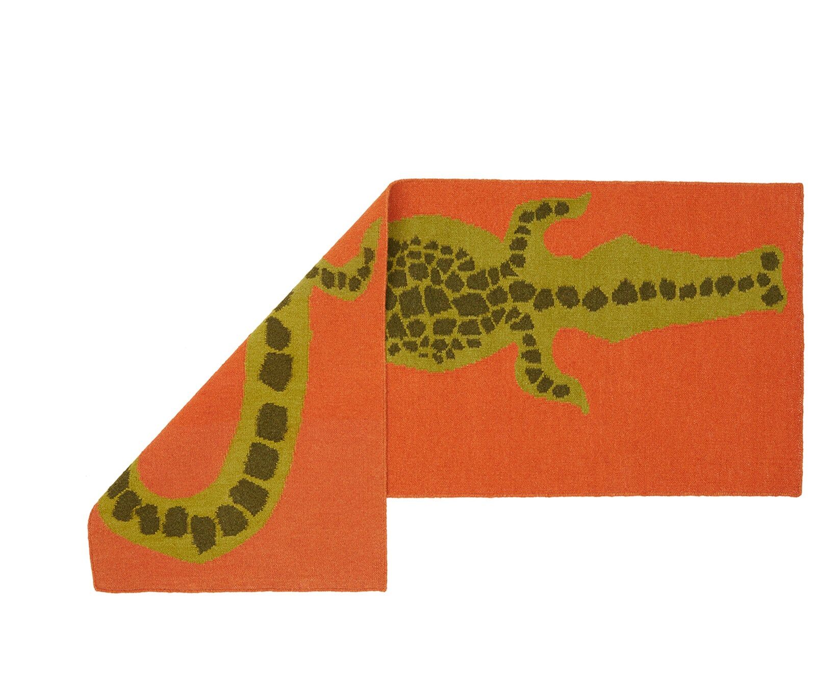 Crocodile wool runner rug