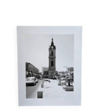 Old photograph "Yaffo clock" black and white numbered paper