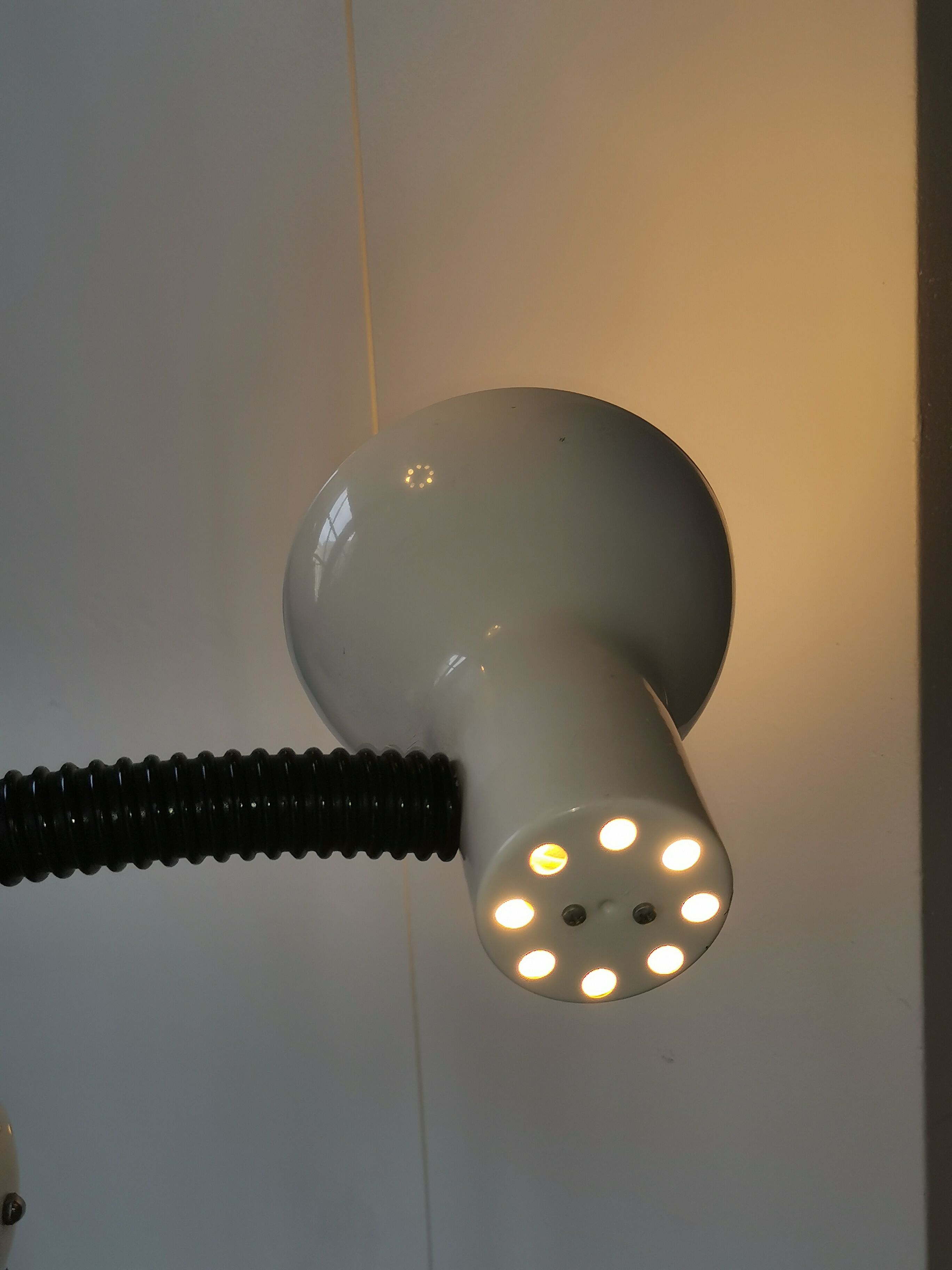 Space age lamp with 4 articulated spots, eyeball, sci-fi, 1970.