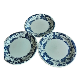 Lot de 3 anciennes assiettes  plates John Tams