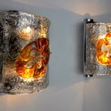 Pair of Mazzega Murano Space age wall lights Italy 1970