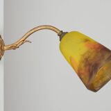 Glass paste wall light by Degue, circa 1920, Art Nouveau.