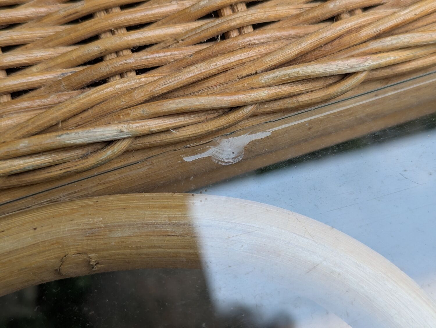 Vintage Rattan and Wicker Coffee Table - Glass Top - Bohemian Style