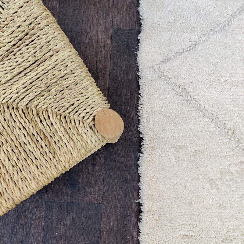 Large Berber carpet Béni Ouarain White