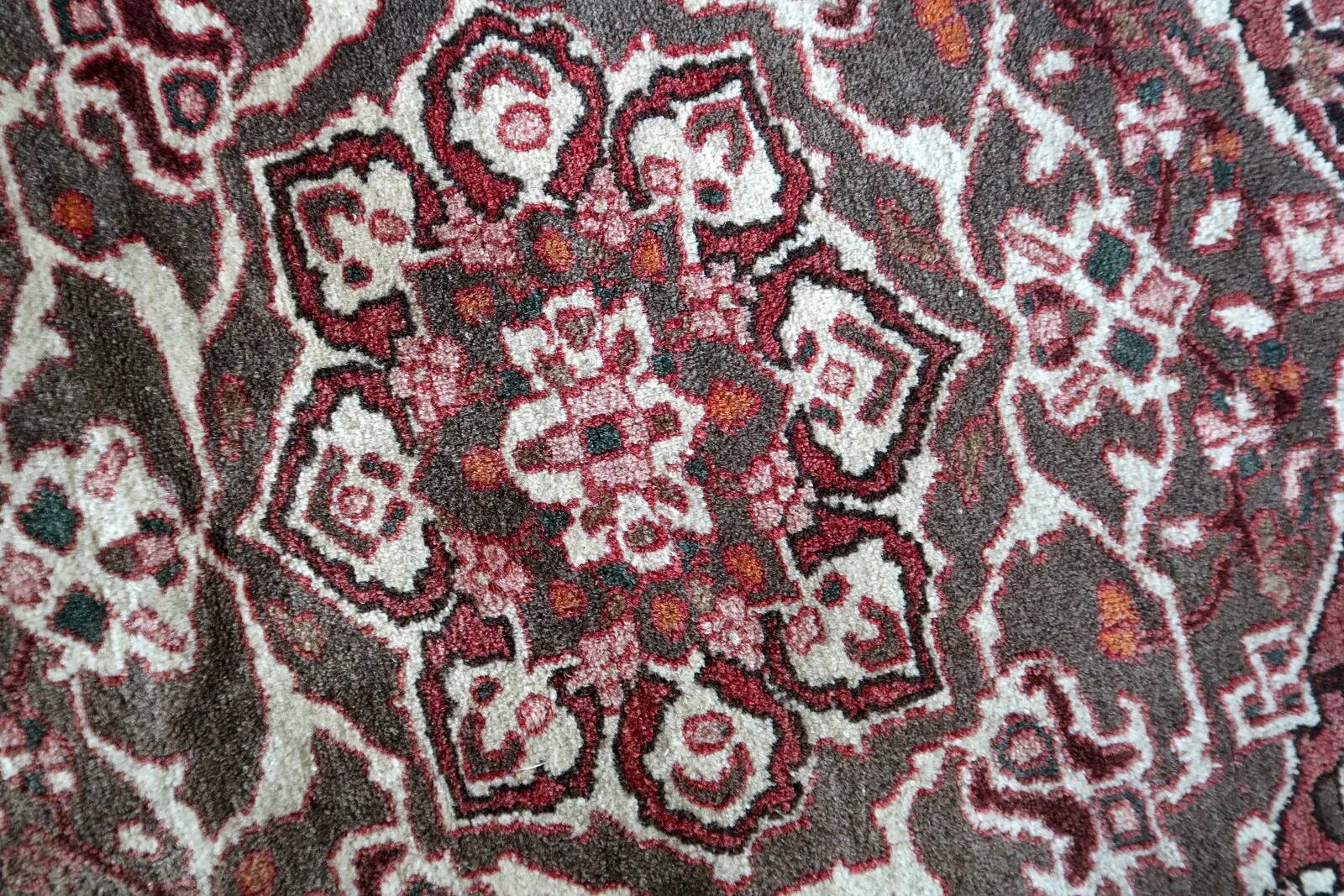 Handmade vintage Persian Malayer rug 144cm x 197cm 1960s - 1C1173