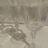 Set of crystal stemmed glasses