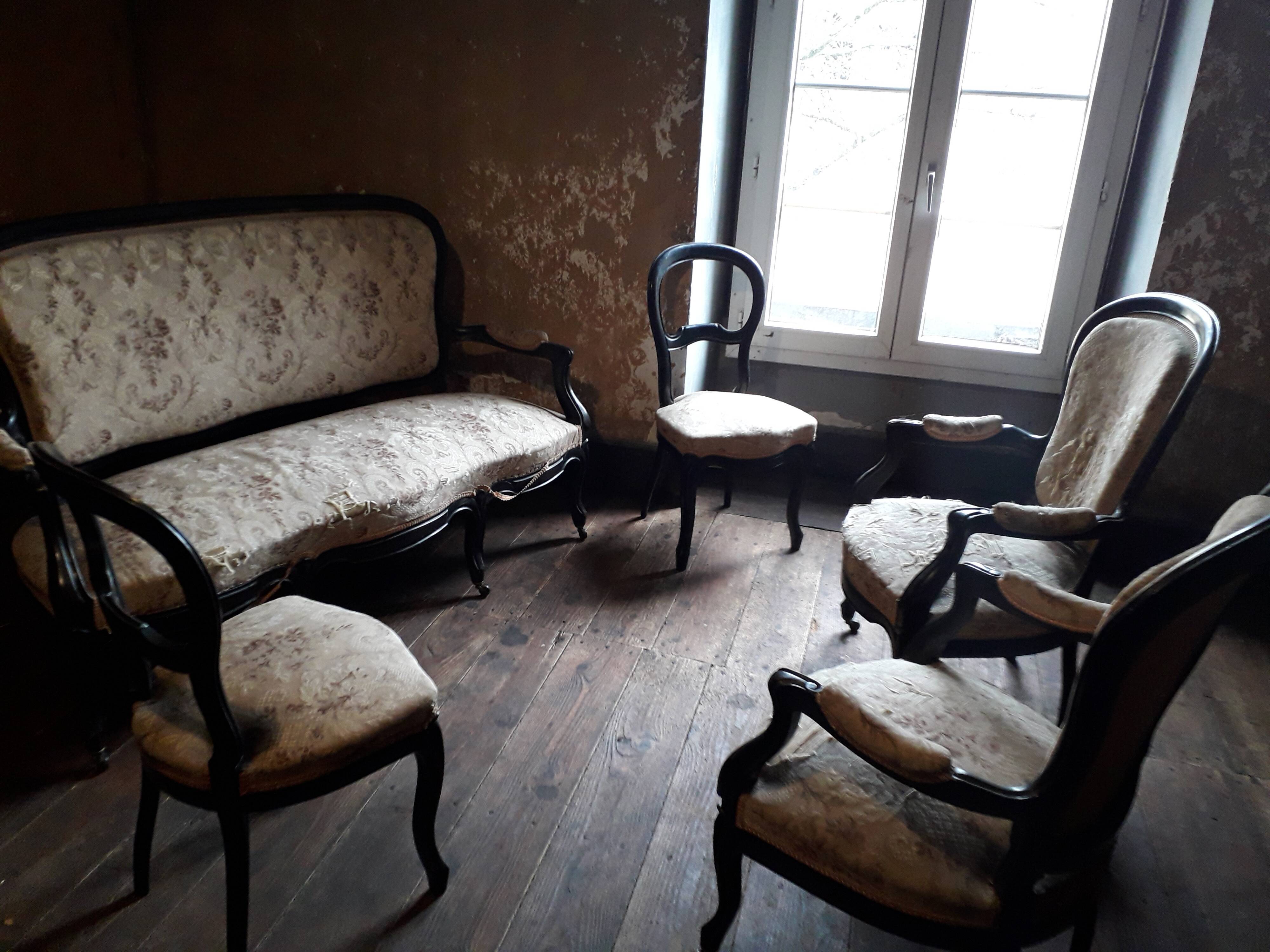Bench and chairs style Napoleon III