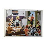 Affiche ancienne scène de vie