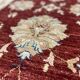 Red Gold Wool Rug, Handmade Floral Oriental Carpet 121x77cm Bedroom Decor
