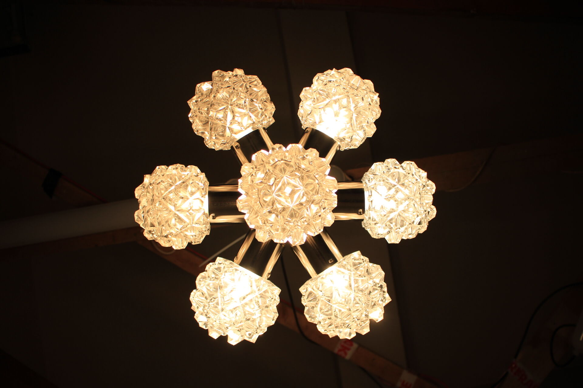 Retro glass pendant by Kamenický Šenov, 1960´s.