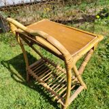 Bamboo and rattan bedside table