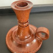 Series of 4 vintage wooden candle holders