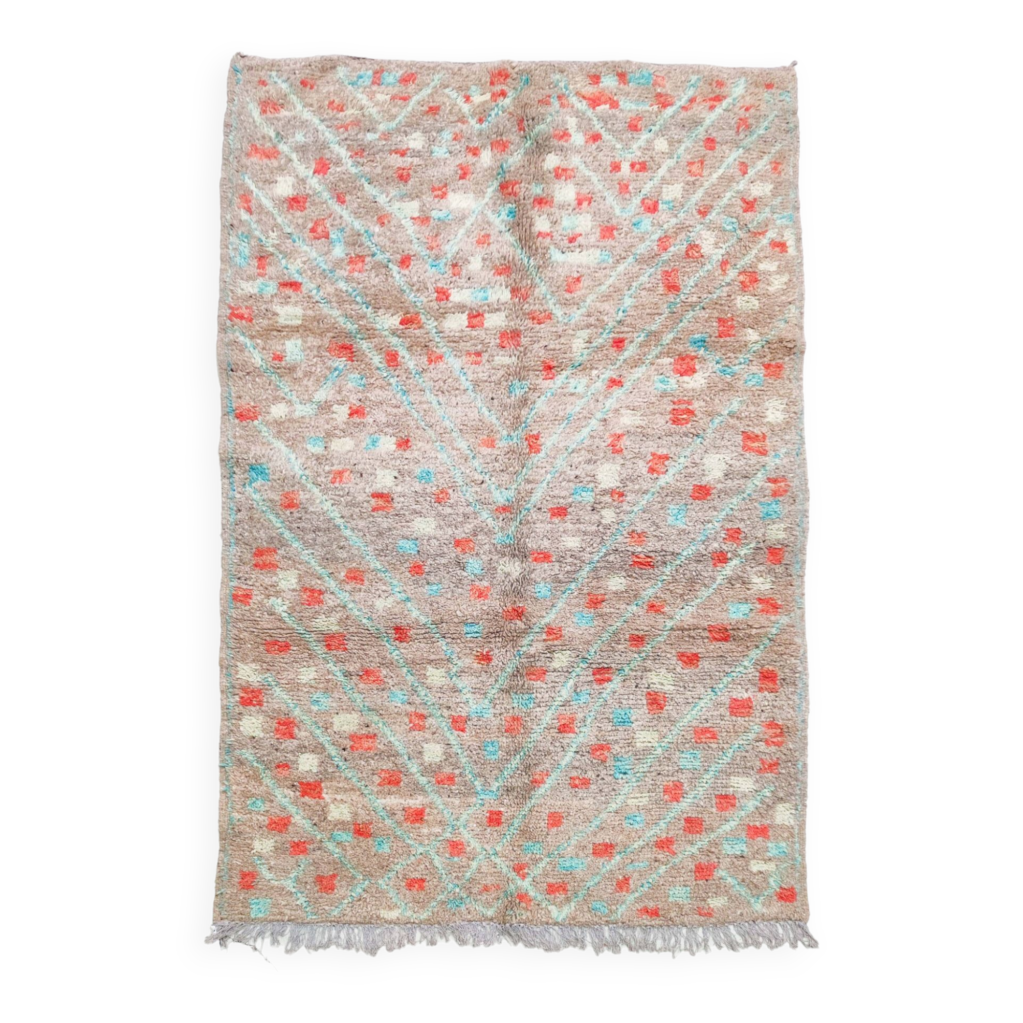 Colorful Boujaad Moroccan Berber rug dimensions 2.37x1.59m