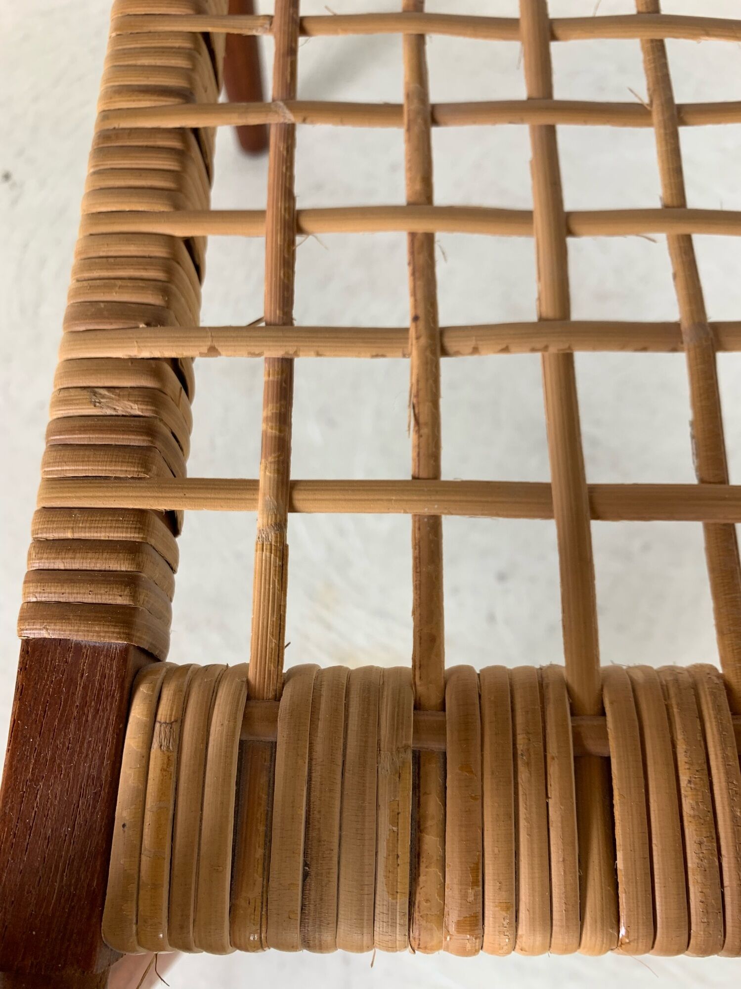 MidCentury Teak Coffee Table with Seagrass by Trioh Denmark, 1960s