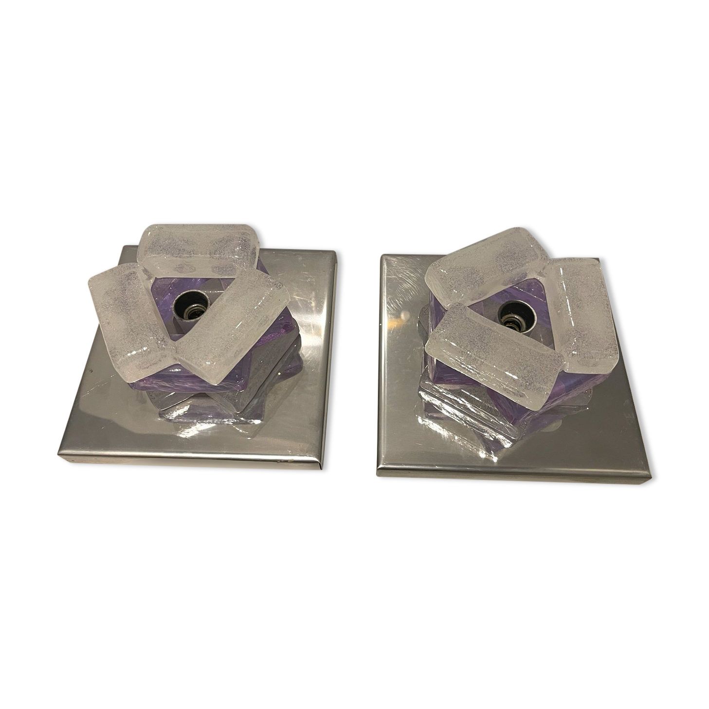 Italian Murano Glass Sconces by Albano Poli for Poliarte, 1970s , Set of 2