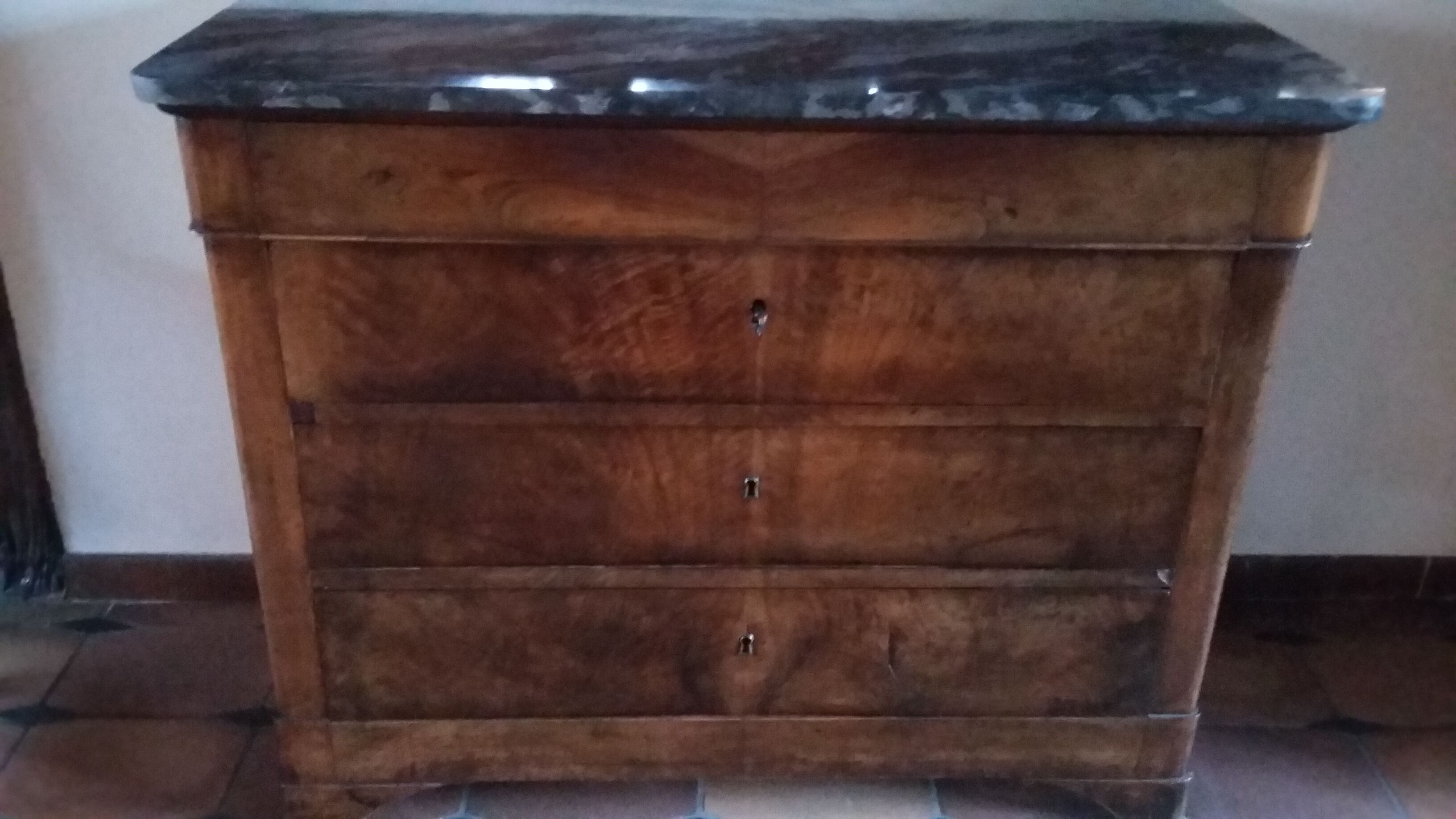 Convenient Louis Philippe plateau with marble