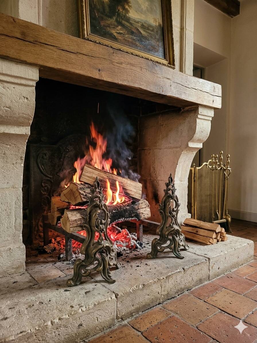 Pair of Louis XV style bronze andirons