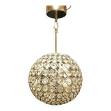 Magnificent modern suspension of very good quality, Sputnik type. Chrome steel, crystal pendants