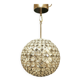 Magnificent modern suspension of very good quality, Sputnik type. Chrome steel, crystal pendants
