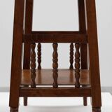 Pair of 20th century rustic wooden side tables with ceramic tile top