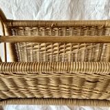 Vintage wicker and bamboo magazine rack