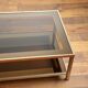 Coffee table in gold plated and smoked glass Belgo Chrom 70s / 80s