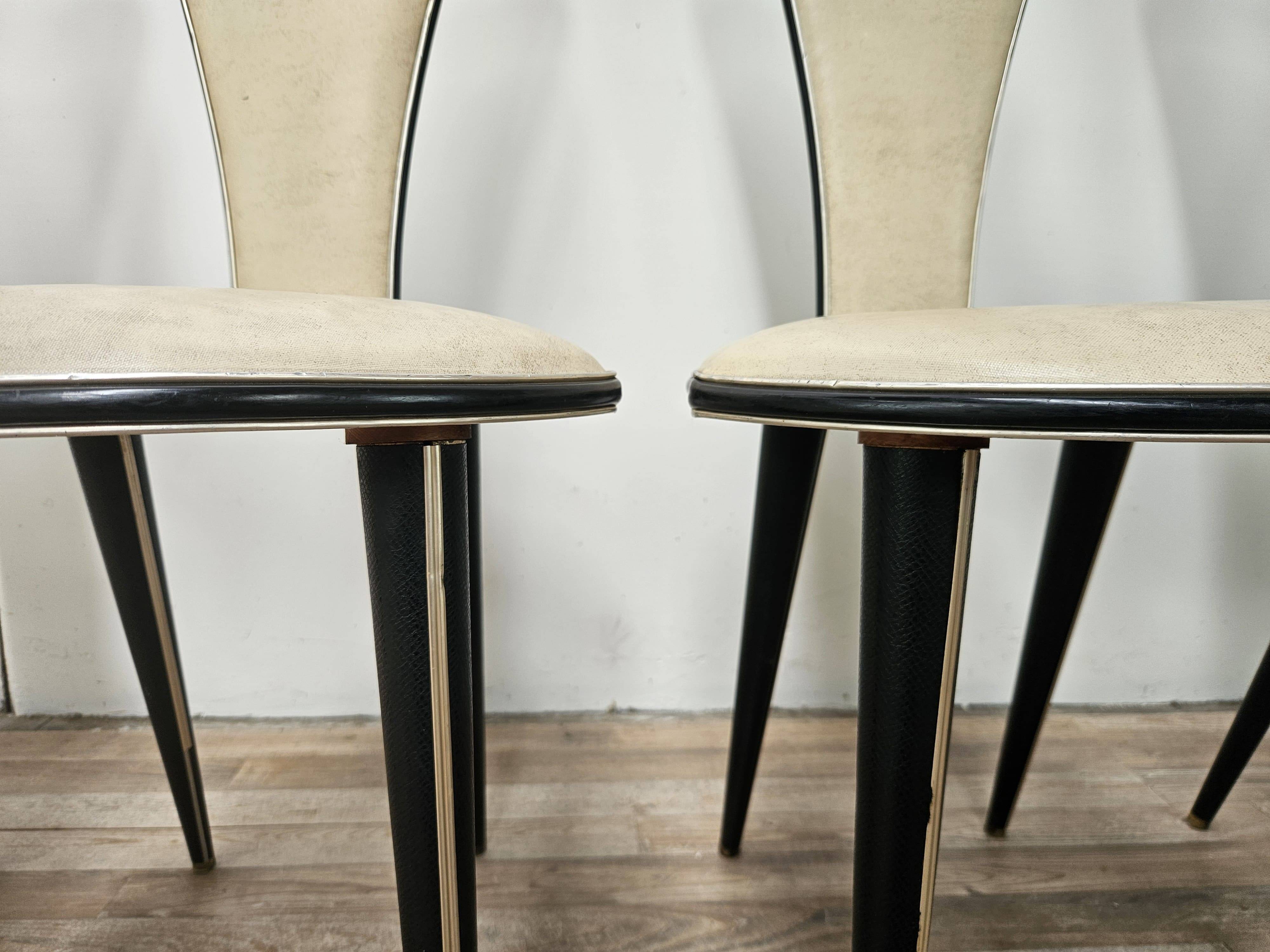Set of Six Mid-Century Modern Dining Chairs by Umberto Mascagni