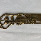 Opens carved bronze letters