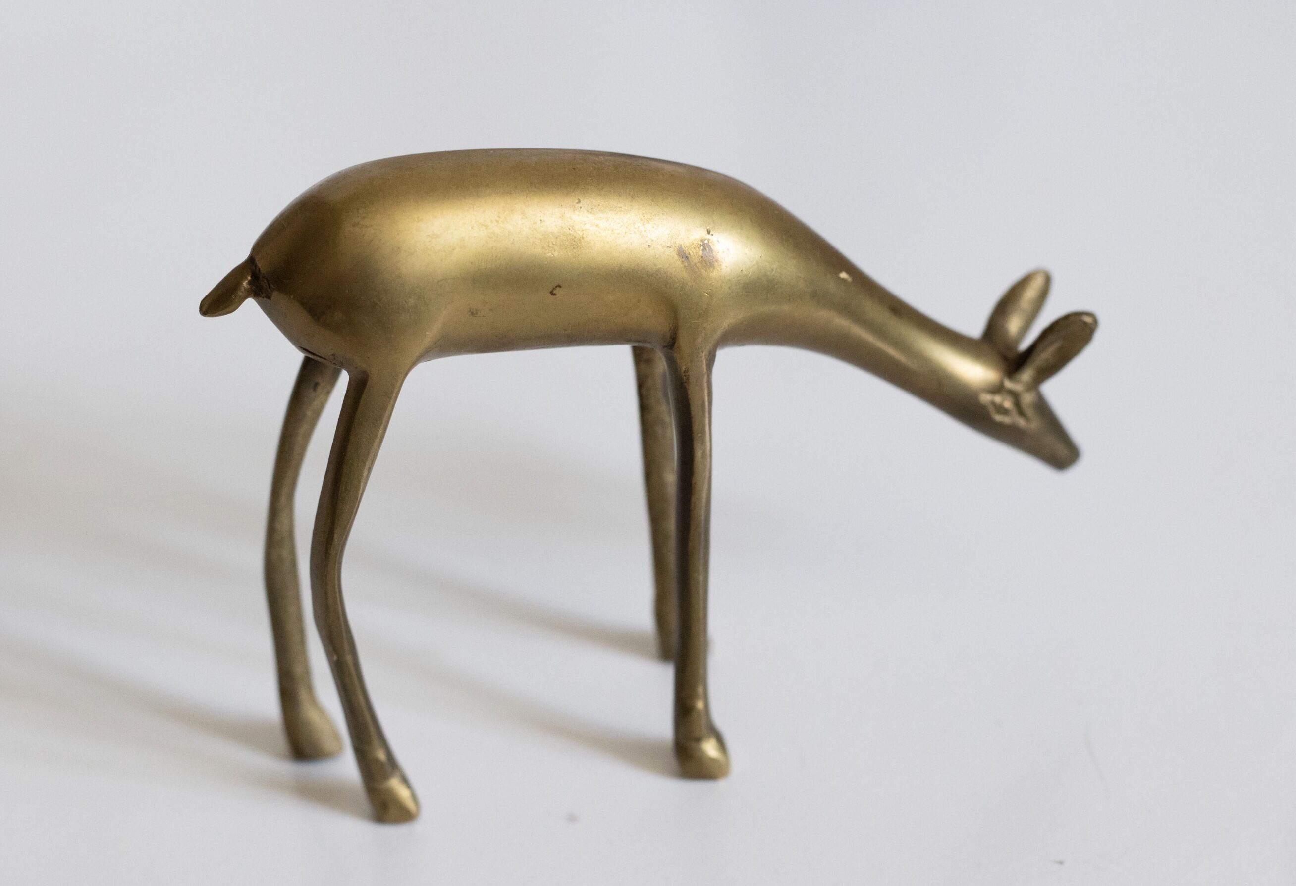 Vintage brass deer and doe