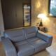 Grey leather sofa Rochebobois