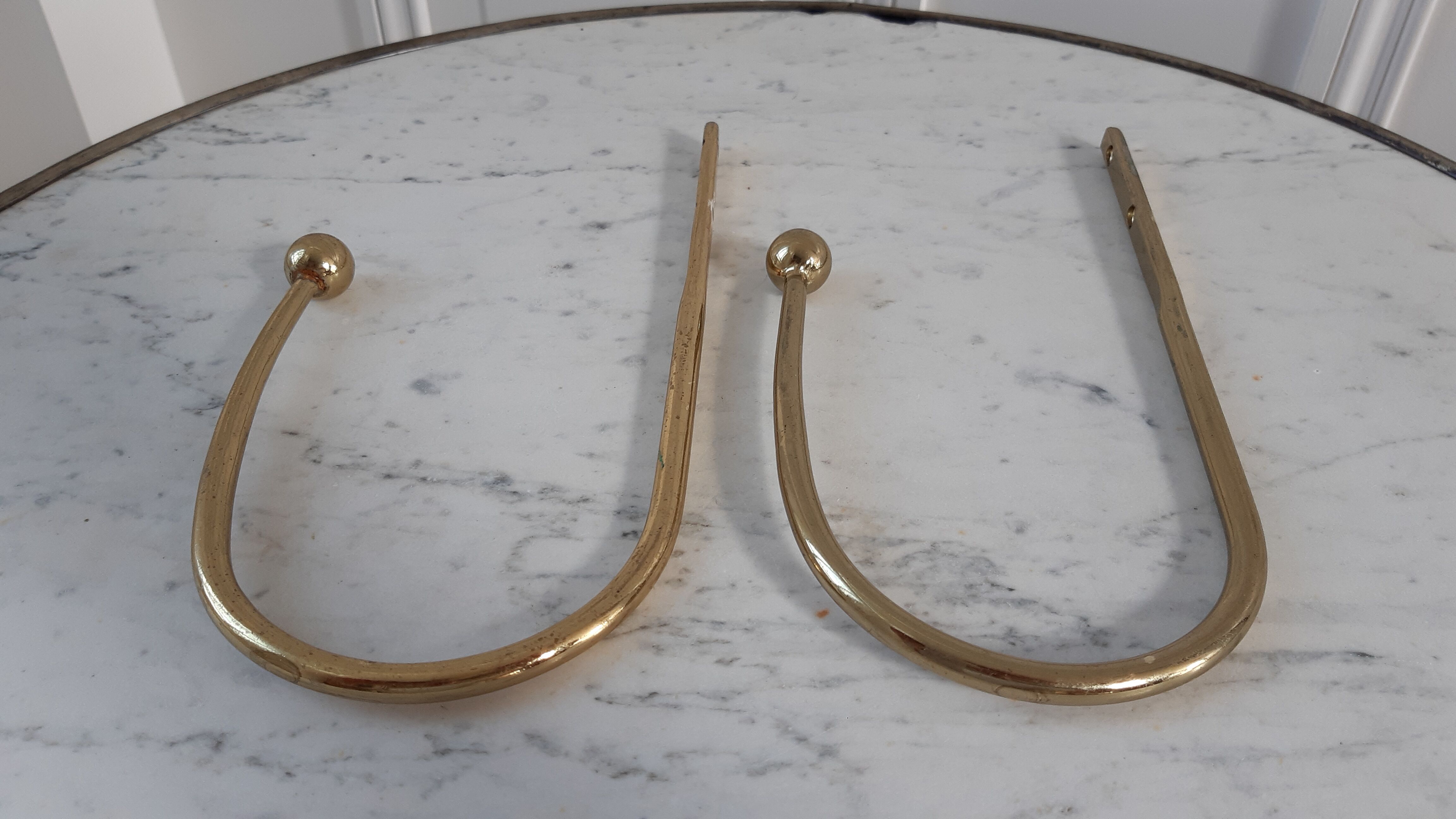 Duo of brass hooks 50-60s