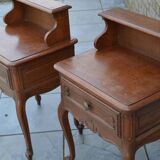 Two oak bedside tables.