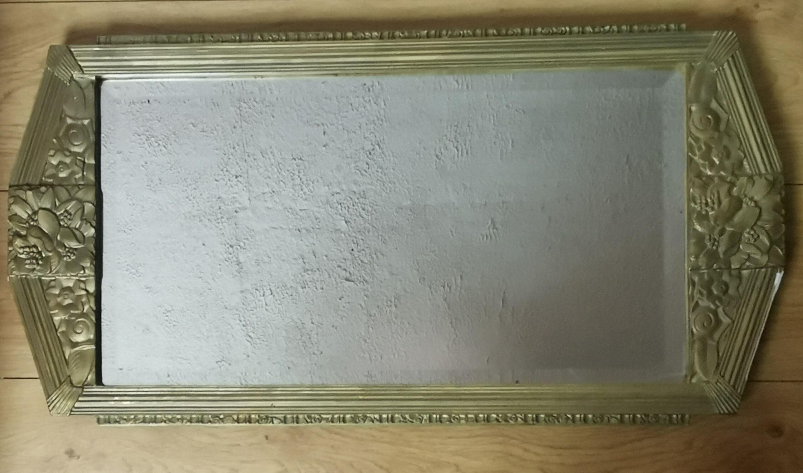 Large Art Deco mirror gilded wood  77x40cm