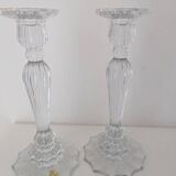 Bohemian crystal torch candle holders