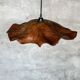 Large pendant light in corrugated teak leaf (Large D:60 H:20)