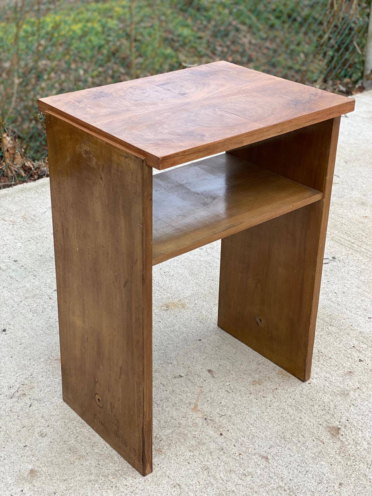 Art Deco burr walnut bedside table 1930