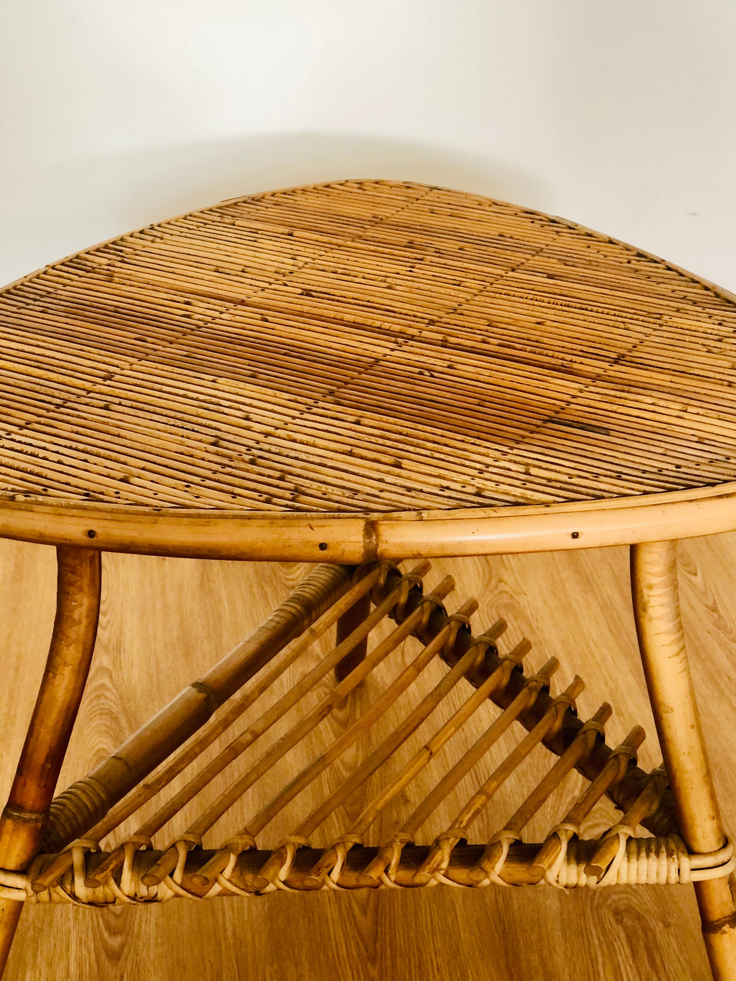 Coffee table, rattan and bamboo