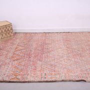Pink Vintage Moroccan Rug 205 x 303 cm, Berber Wool Rug, Berber Boho Rug