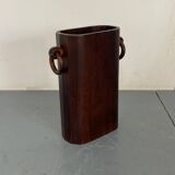 Mid-Century Modernist Italian Walnut Wooden Umbrella Stand, 1950s